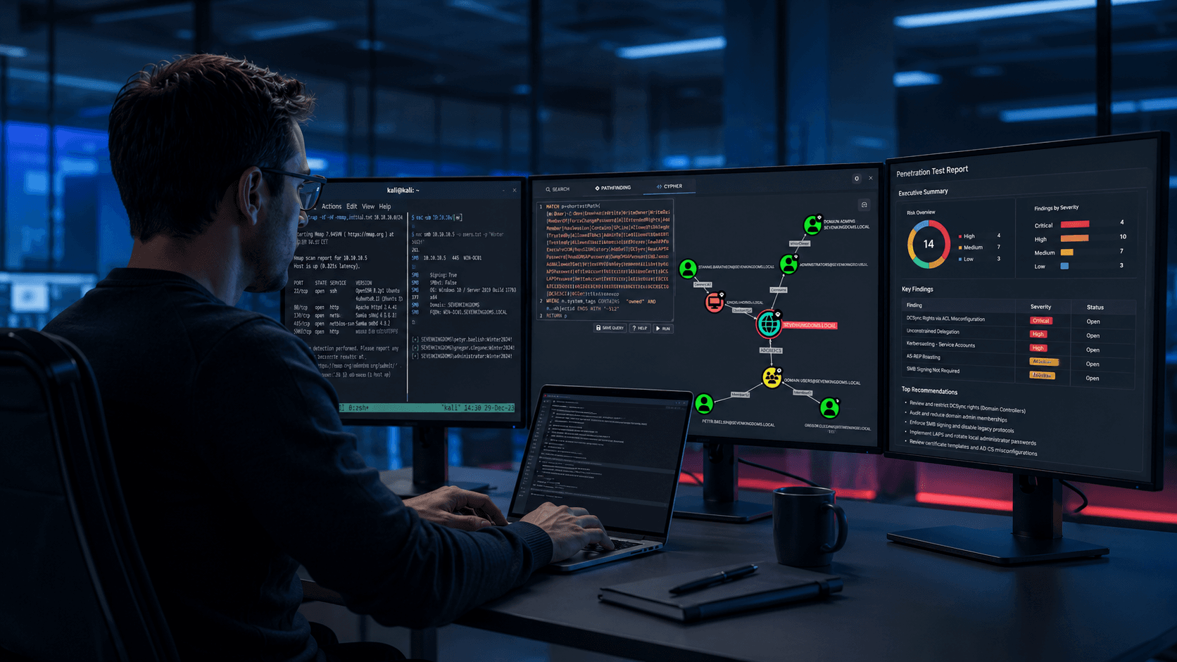 Penetration tester working on a security assessment
